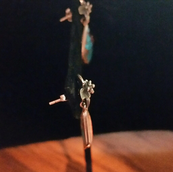 925 Spiny Oyster & Arizona Turquoise Post Earring - Picture 6 of 7